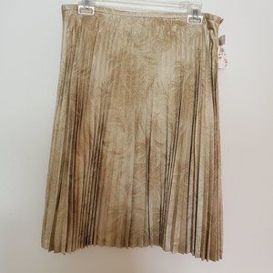 Trina Turk Gold Pleated Skirt